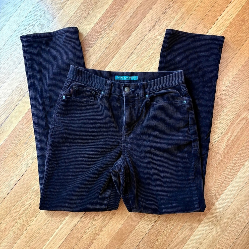 Vintage‎ Ralph Lauren Jeans Co Chocolate Brown Corduroy Pants Straight Midrise 4